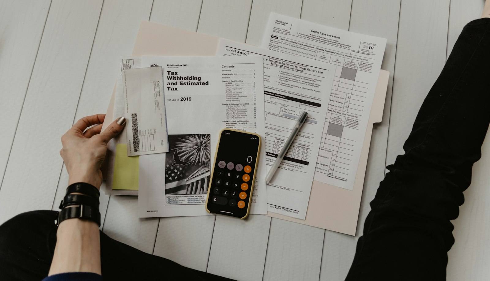Accountant working on financial documents